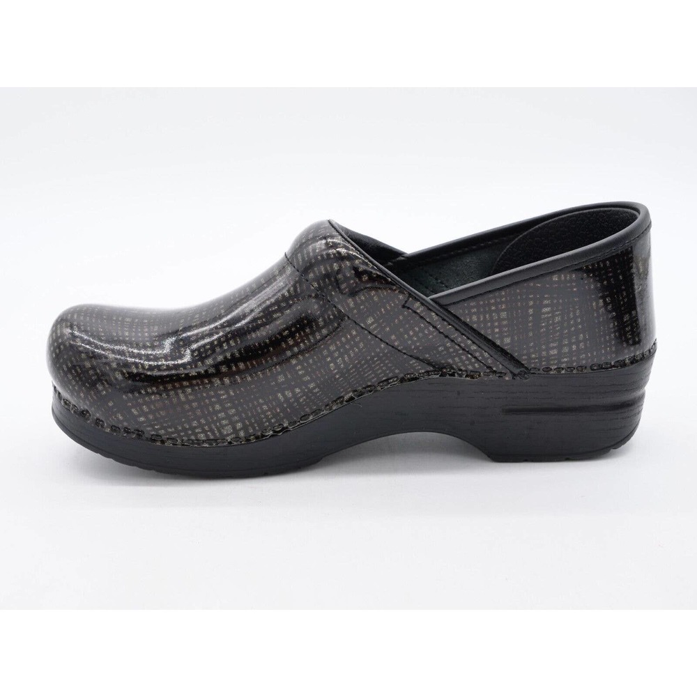 Dansko Original Professional Womens 11 Clogs Black Metallic Patent Leather Shoe - Picture 5 of 11